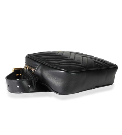 Calfskin Matelasse Unisex GG Marmont Belt Bag 80 32 Black