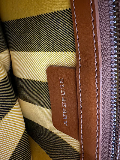 Burberry Raffia & Leather Tote Bag Natural Material