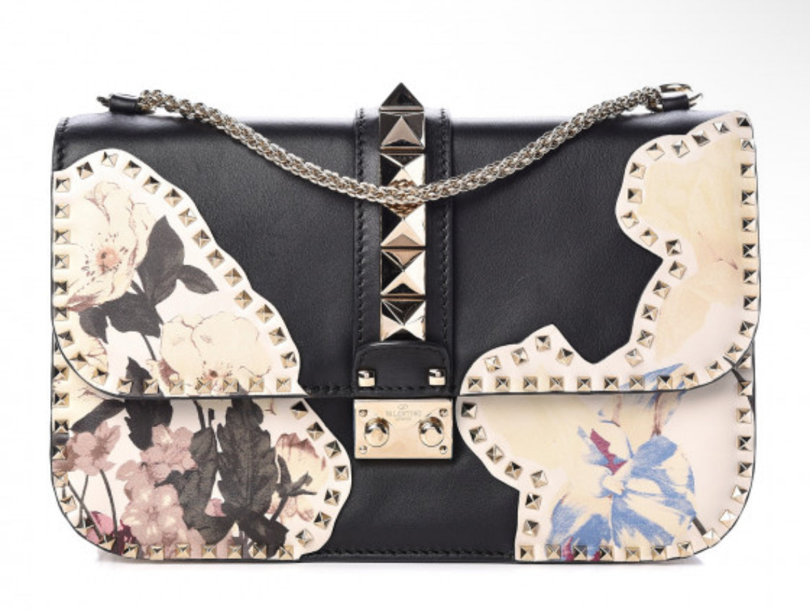 Valentino Glam Lock Small Kimono 1997 Print Shoulder Bag – Preowned