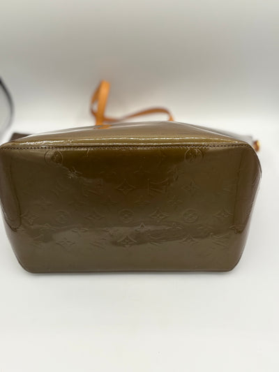 Louis Vuitton Vernis Monogram Tote Bag - Olive-Brown Patent Leather with Gold Hardware