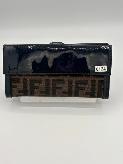 Fendi Zucca Long canvas and leather wallet