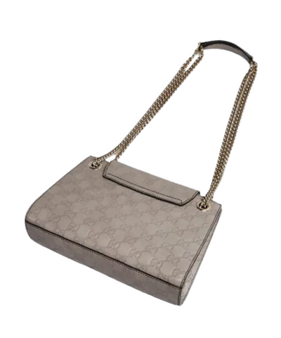 Gucci Emily Chain Flap Shoulder Bag Guccissima Leather Medium