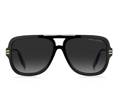 Marc Jacobs Unisex Designer Sunglasses – Black & Gold Full-Rim Aviator | Brand New with Full Set