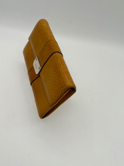 Gucci Mustard Yellow Leather Wallet with Silver-Tone Chain Strap