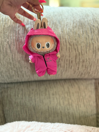 Pink Bunny Hoodie Outfit for Labubu – Arc’teryx-Inspired Style (Doll Not Included)