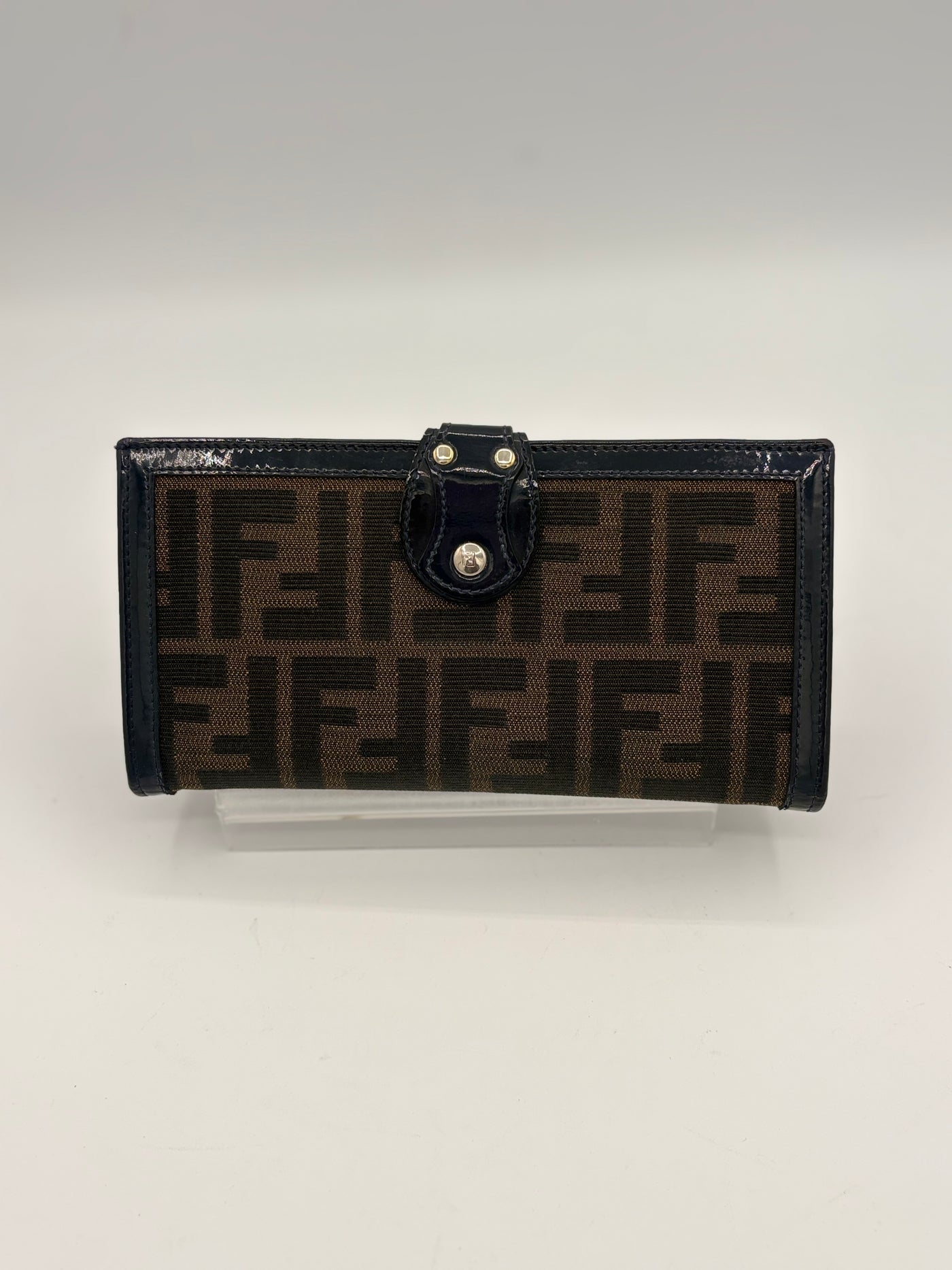 Fendi Zucca Long canvas and leather wallet
