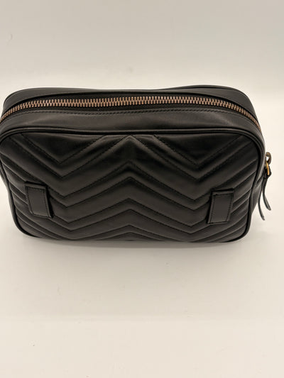 Calfskin Matelasse Unisex GG Marmont Belt Bag 80 32 Black