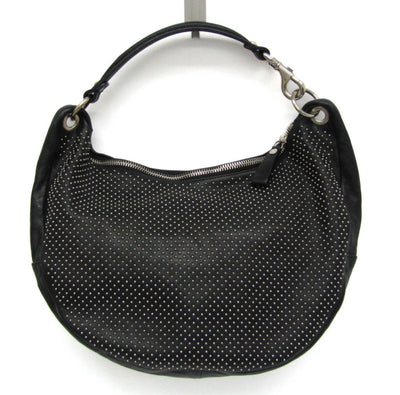 Jimmy Choo Black Leather Shoulder Bag with Studded Detailing – Pre-Loved