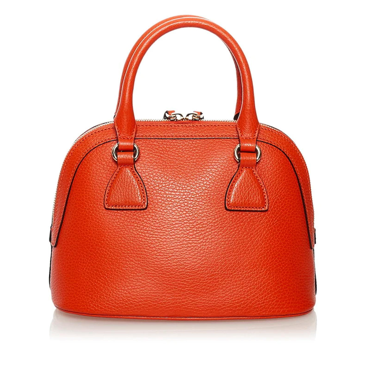 Gucci Orange Leather GG Charm Dome Two Way Satchel Bag