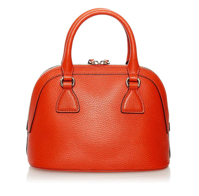 Gucci Orange Leather GG Charm Dome Two Way Satchel Bag