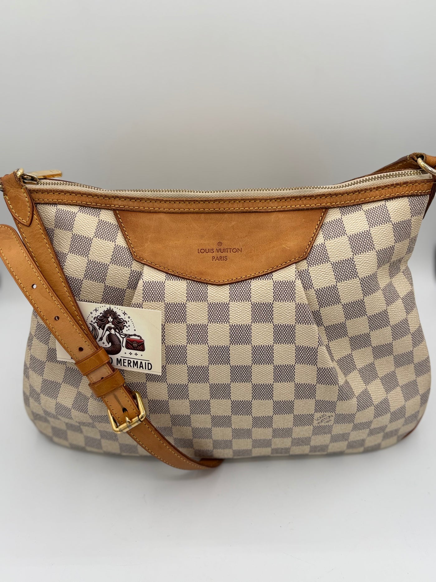 Louis Vuitton Siracusa MM Damier Azur Handbag with Dustbag