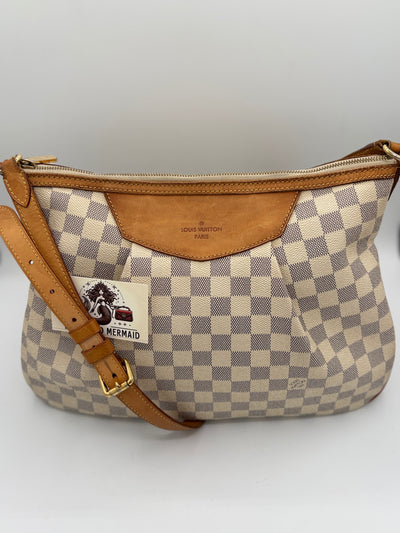 Louis Vuitton Siracusa MM Damier Azur Handbag with Dustbag