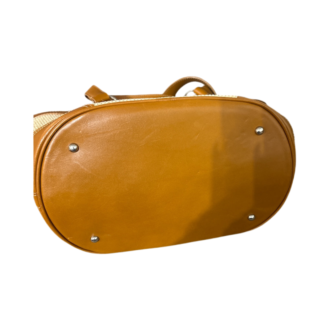 Burberry Raffia & Leather Tote Bag Natural Material