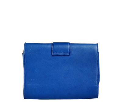 SAINT LAURENT 
Calfskin Classic Y Ligne Chain Wallet Bleu Majorelle