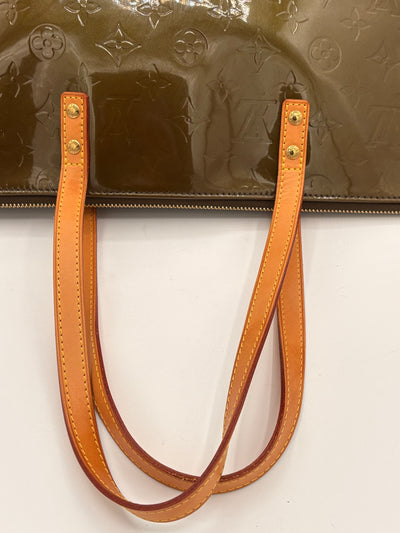 Louis Vuitton Vernis Monogram Tote Bag - Olive-Brown Patent Leather with Gold Hardware