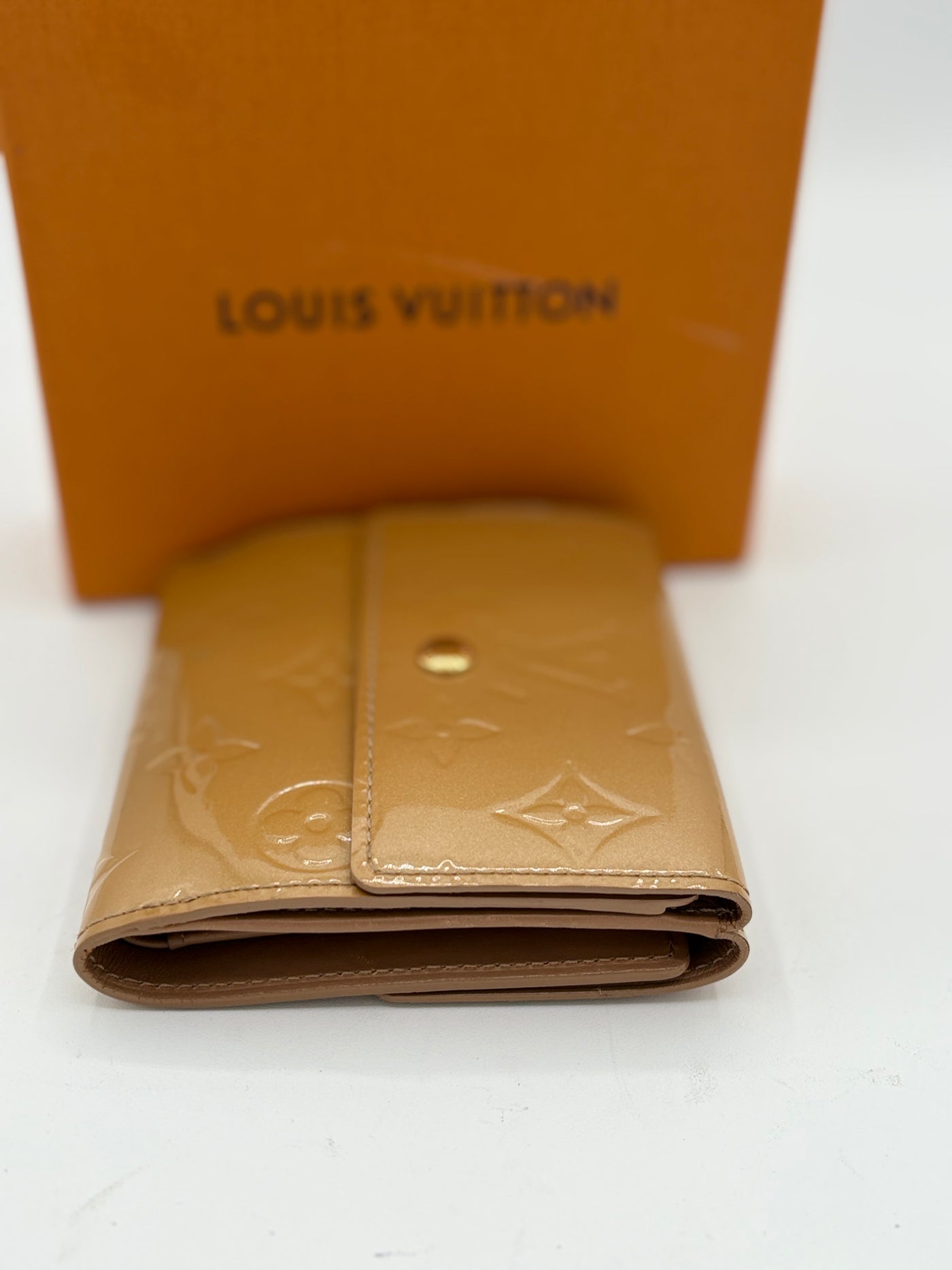 Louis Vuitton Yellow Vernis Compact Snap Wallet
