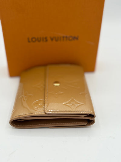 Louis Vuitton Yellow Vernis Compact Snap Wallet