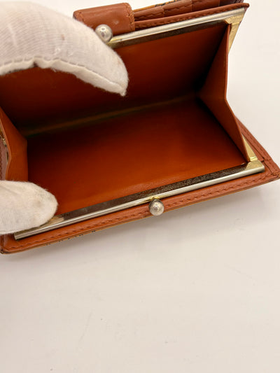 Vintage MCM Cognac Compact Kisslock Wallet – Excellent Used Condition