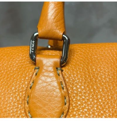 Fendi Selleria Orange Leather Handbag – Authentic, Handcrafted Italian Luxury