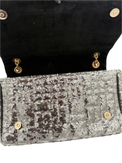 Dolce & Gabbana Miss Charles Shoulder Bag – Silver Sequined Leather