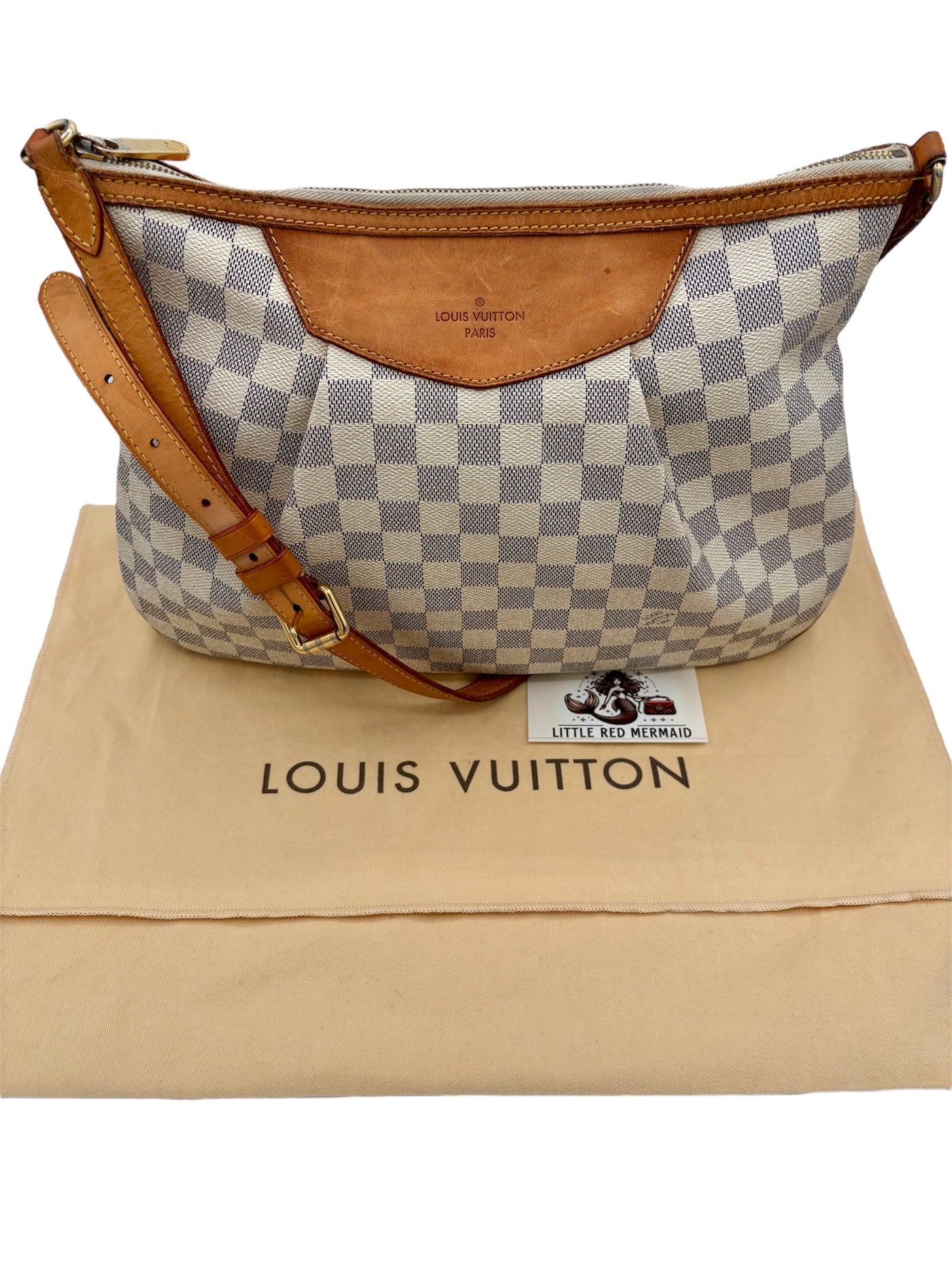 Louis Vuitton Siracusa MM Damier Azur Handbag with Dustbag