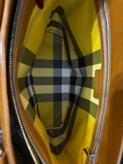 Burberry Raffia & Leather Tote Bag Natural Material