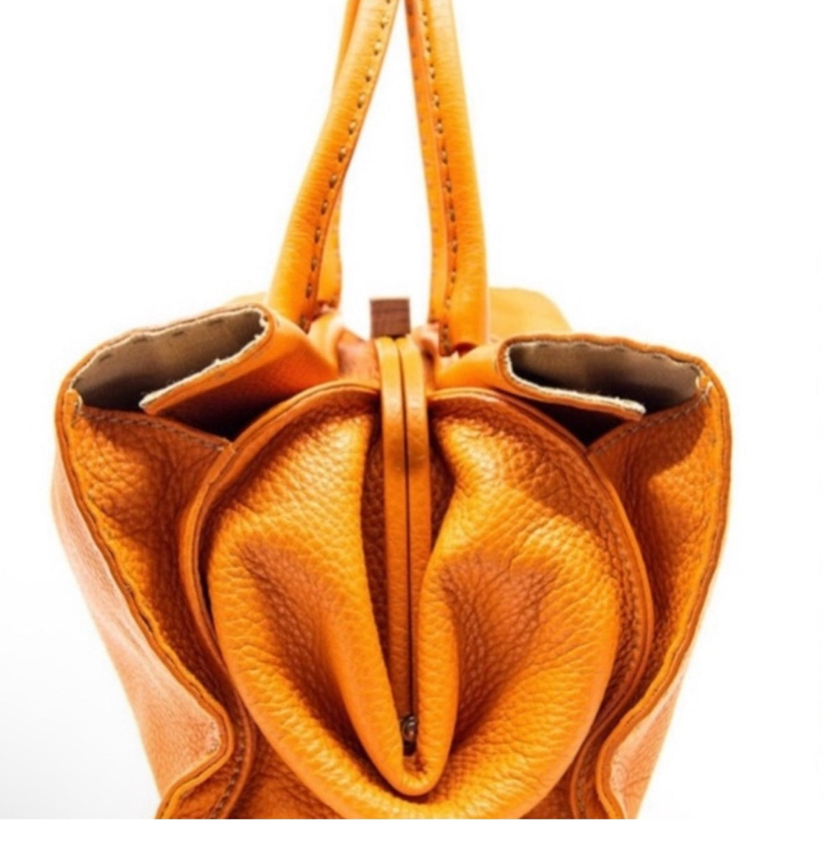Fendi Selleria Orange Leather Handbag – Authentic, Handcrafted Italian Luxury