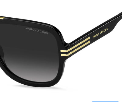 Marc Jacobs Unisex Designer Sunglasses – Black & Gold Full-Rim Aviator | Brand New with Full Set