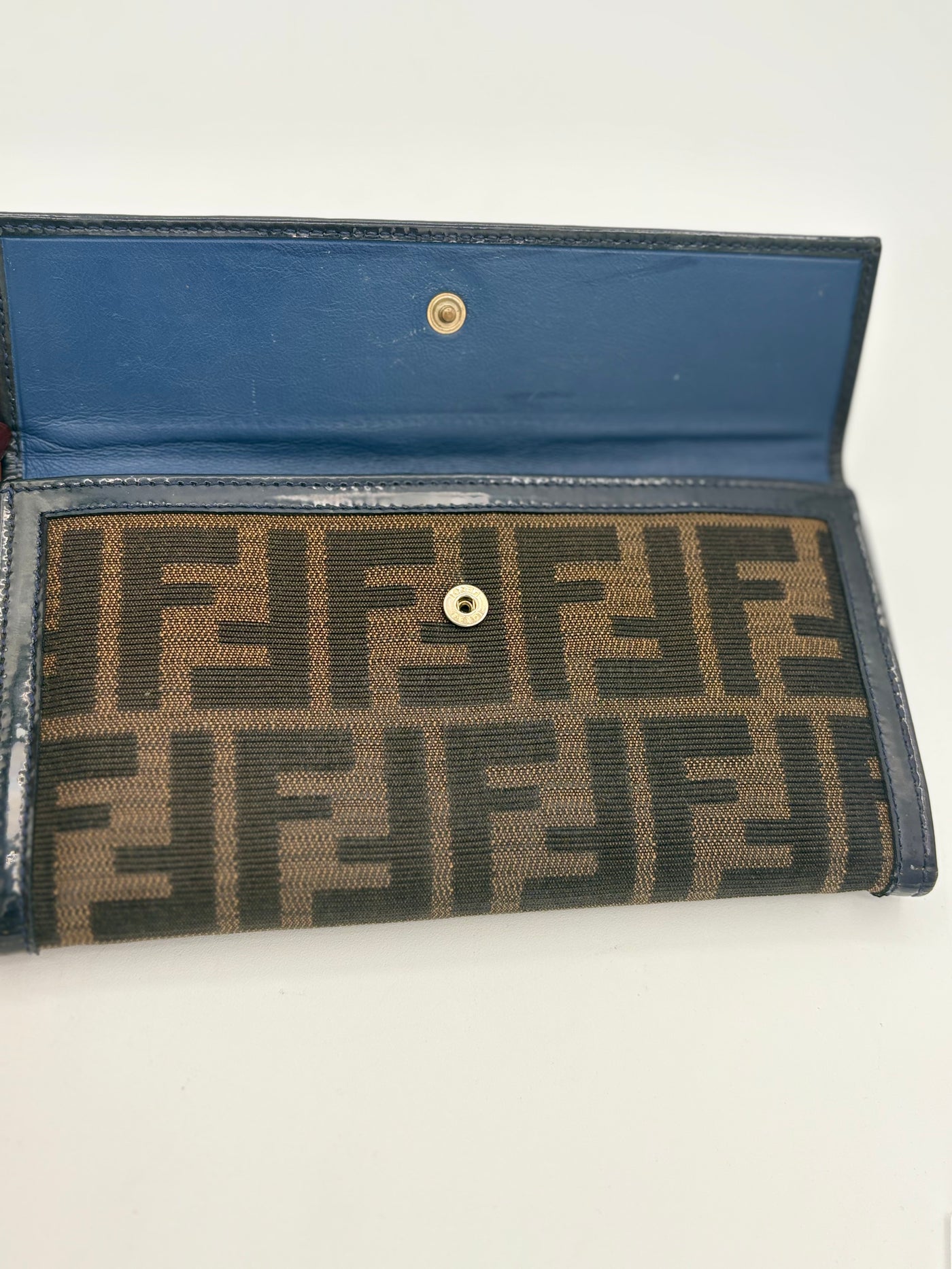 Fendi Zucca Long canvas and leather wallet