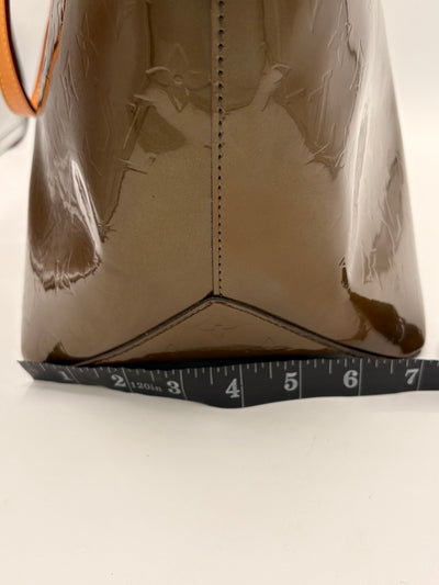 Louis Vuitton Vernis Monogram Tote Bag - Olive-Brown Patent Leather with Gold Hardware