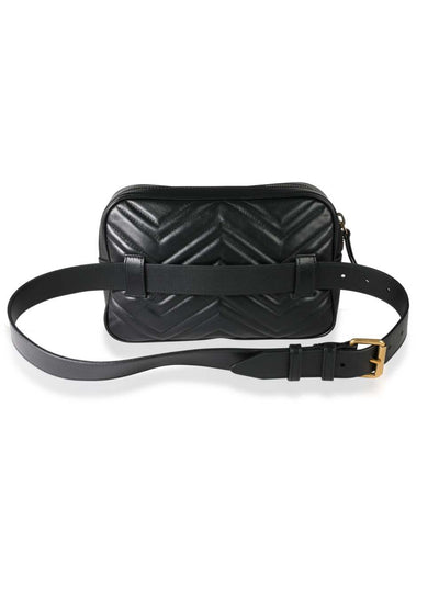 Calfskin Matelasse Unisex GG Marmont Belt Bag 80 32 Black