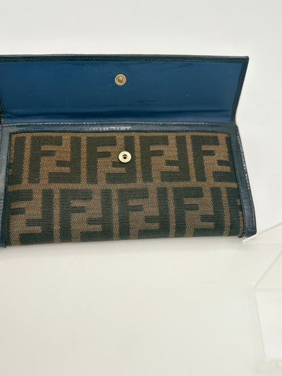 Fendi Zucca Long canvas and leather wallet