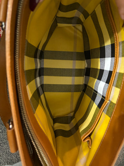 Burberry Raffia & Leather Tote Bag Natural Material