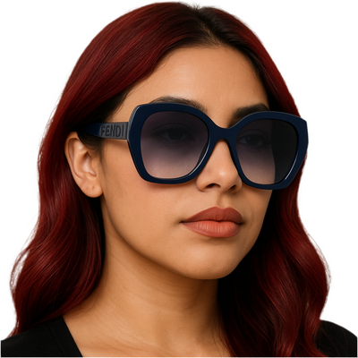 Fendi  Oversized Sunglasses – Navy Blue with Gradient Lenses