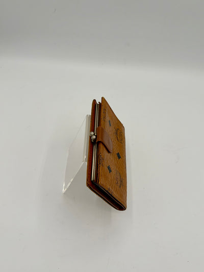 Vintage MCM Cognac Compact Kisslock Wallet – Excellent Used Condition