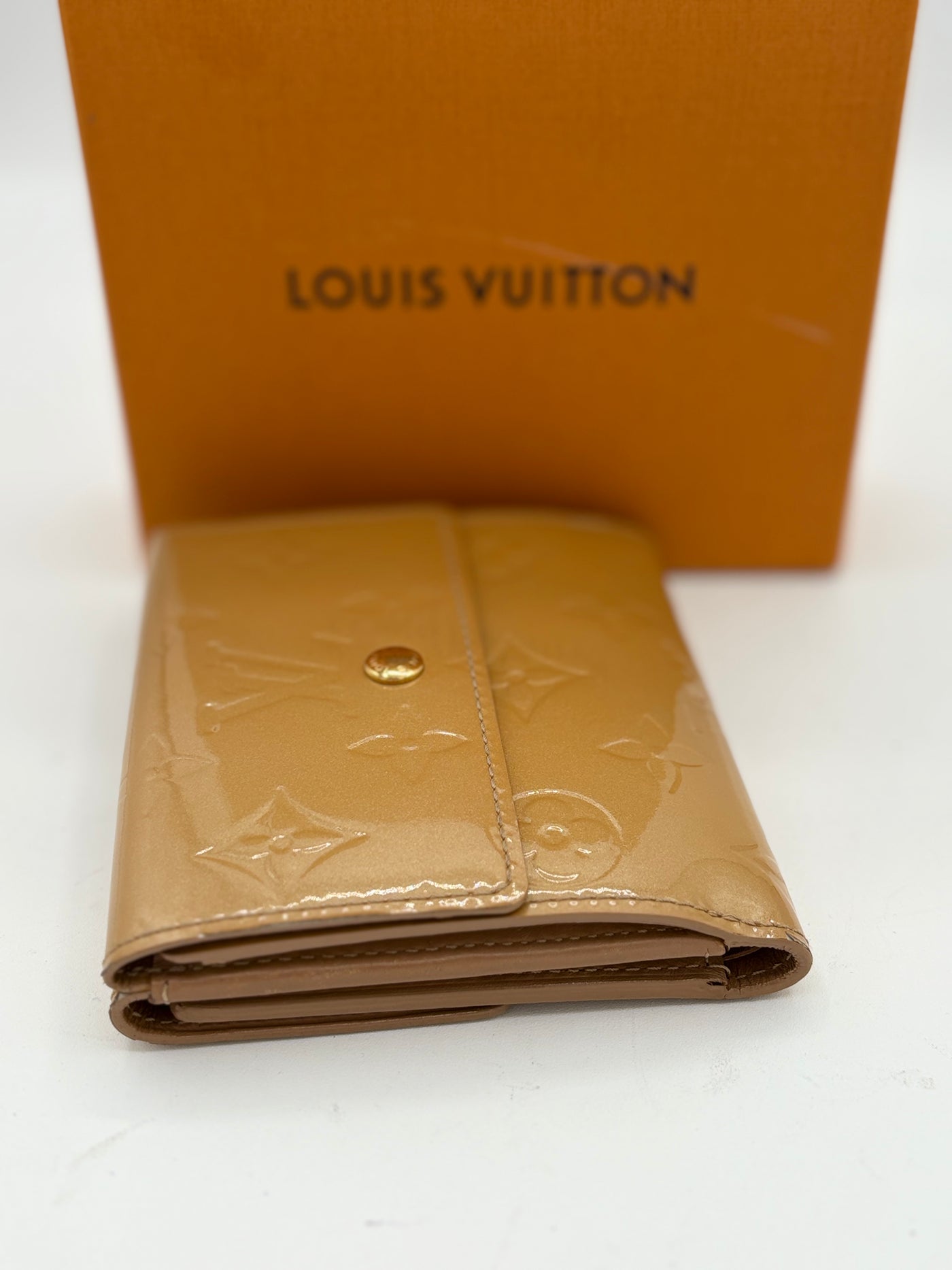 Louis Vuitton Yellow Vernis Compact Snap Wallet