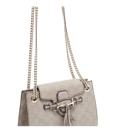 Gucci Emily Chain Flap Shoulder Bag Guccissima Leather Medium