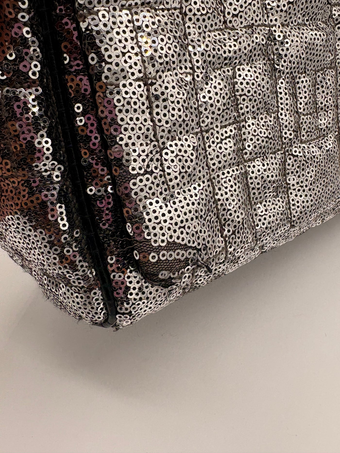 Dolce & Gabbana Miss Charles Shoulder Bag – Silver Sequined Leather