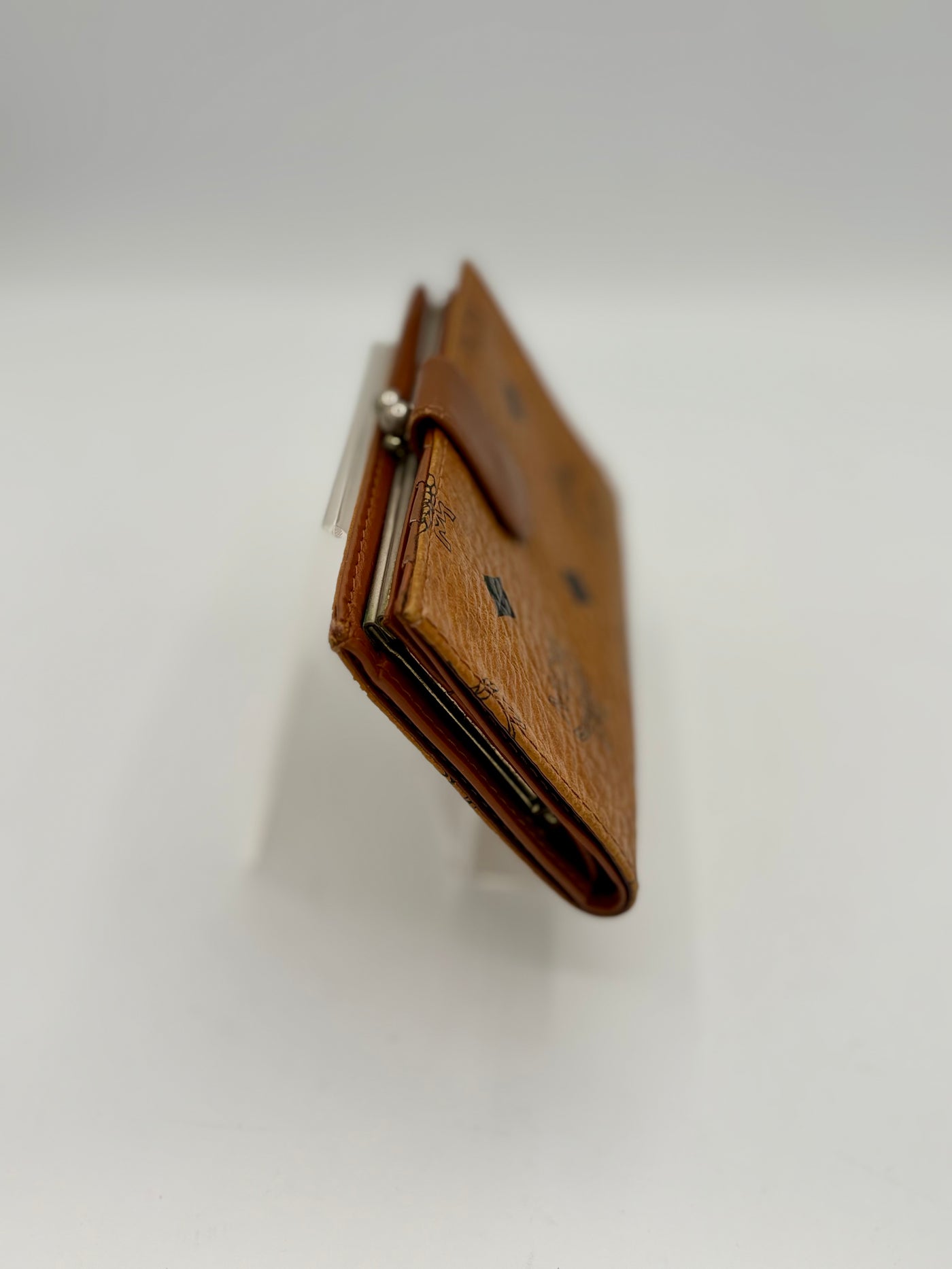 Vintage MCM Cognac Compact Kisslock Wallet – Excellent Used Condition
