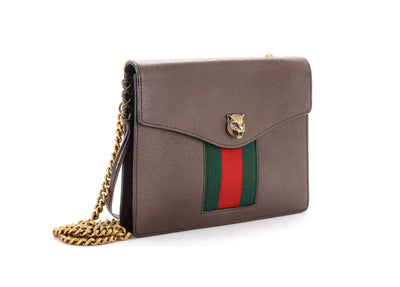 Gucci Animalier Web Chain Shoulder Bag Leather Small