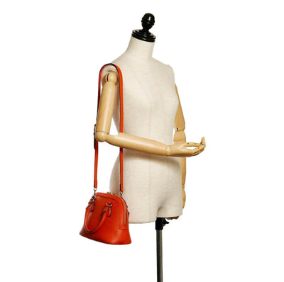 Gucci Orange Leather GG Charm Dome Two Way Satchel Bag