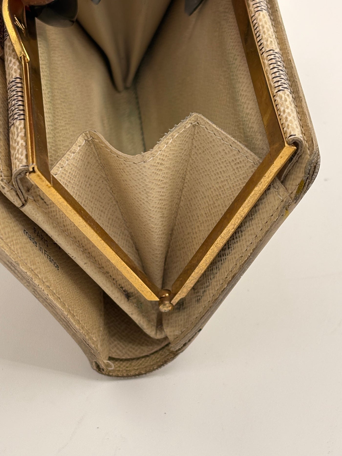 Louis Vuitton Damier Azur Compact Kiss Lock Wallet