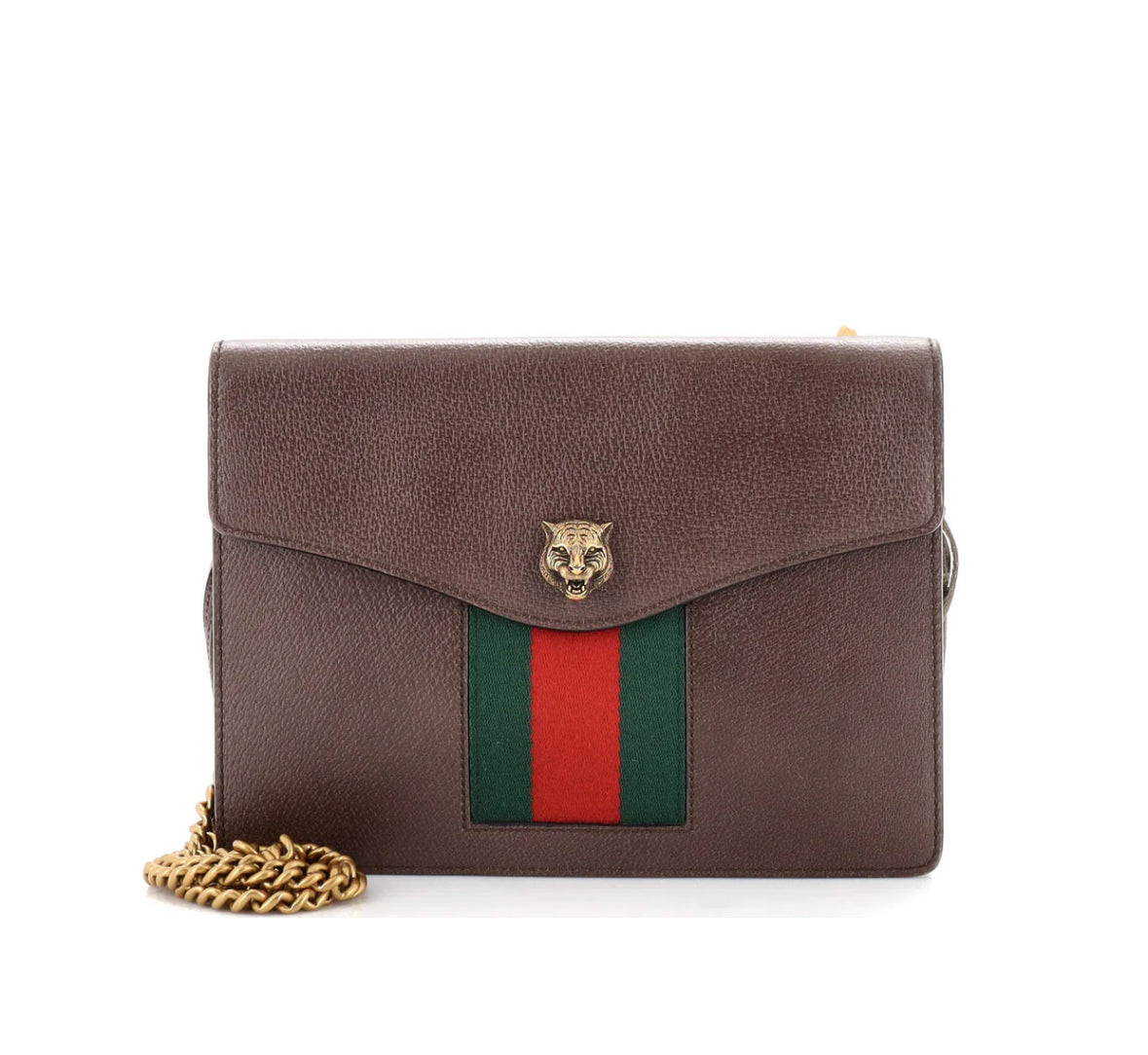 Gucci Animalier Web Chain Shoulder Bag Leather Small