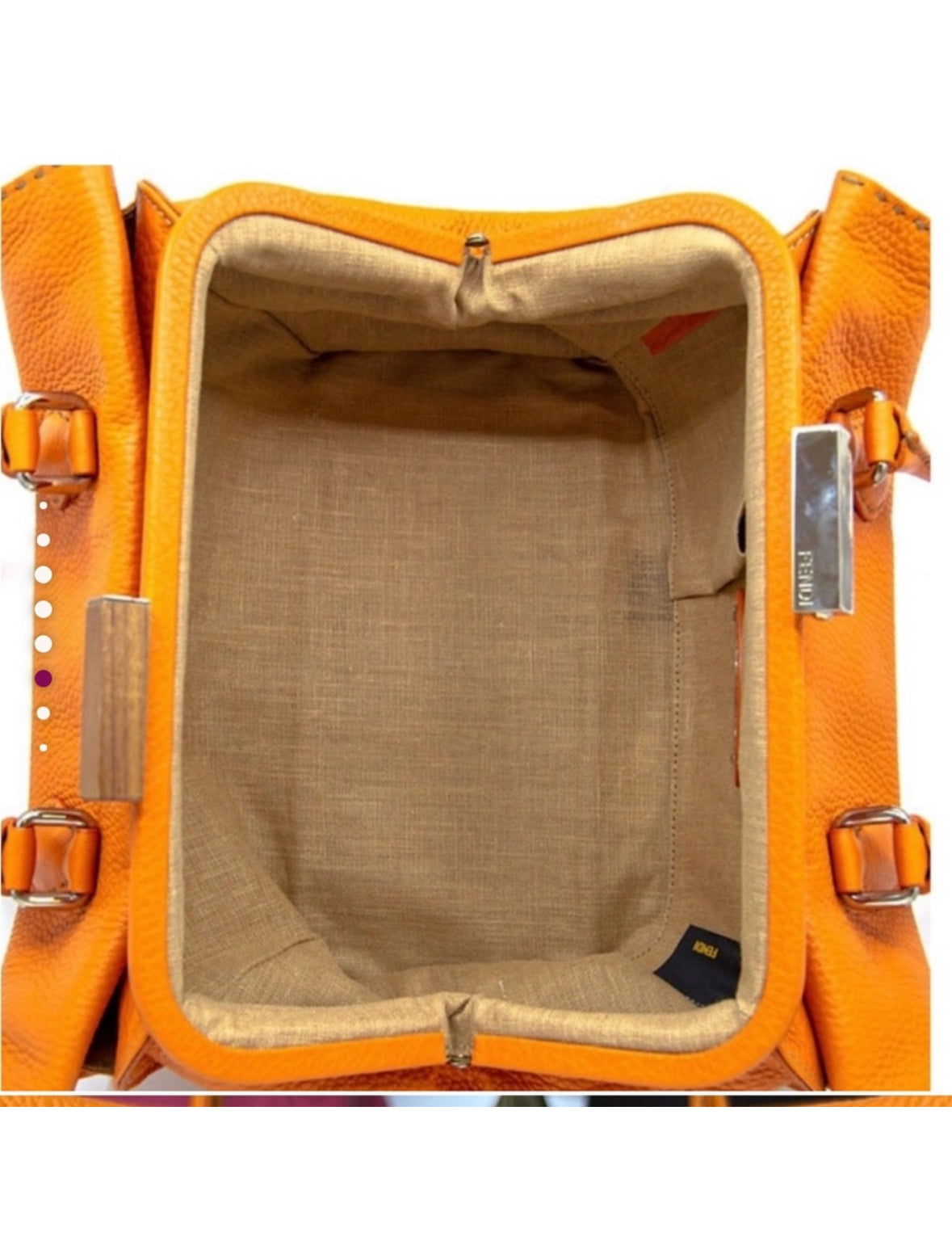 Fendi Selleria Orange Leather Handbag – Authentic, Handcrafted Italian Luxury