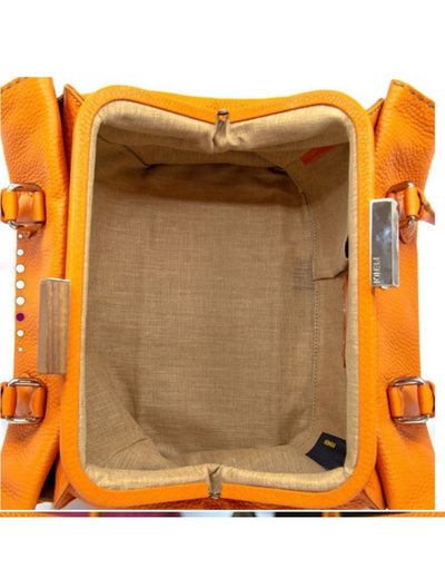 Fendi Selleria Orange Leather Handbag – Authentic, Handcrafted Italian Luxury
