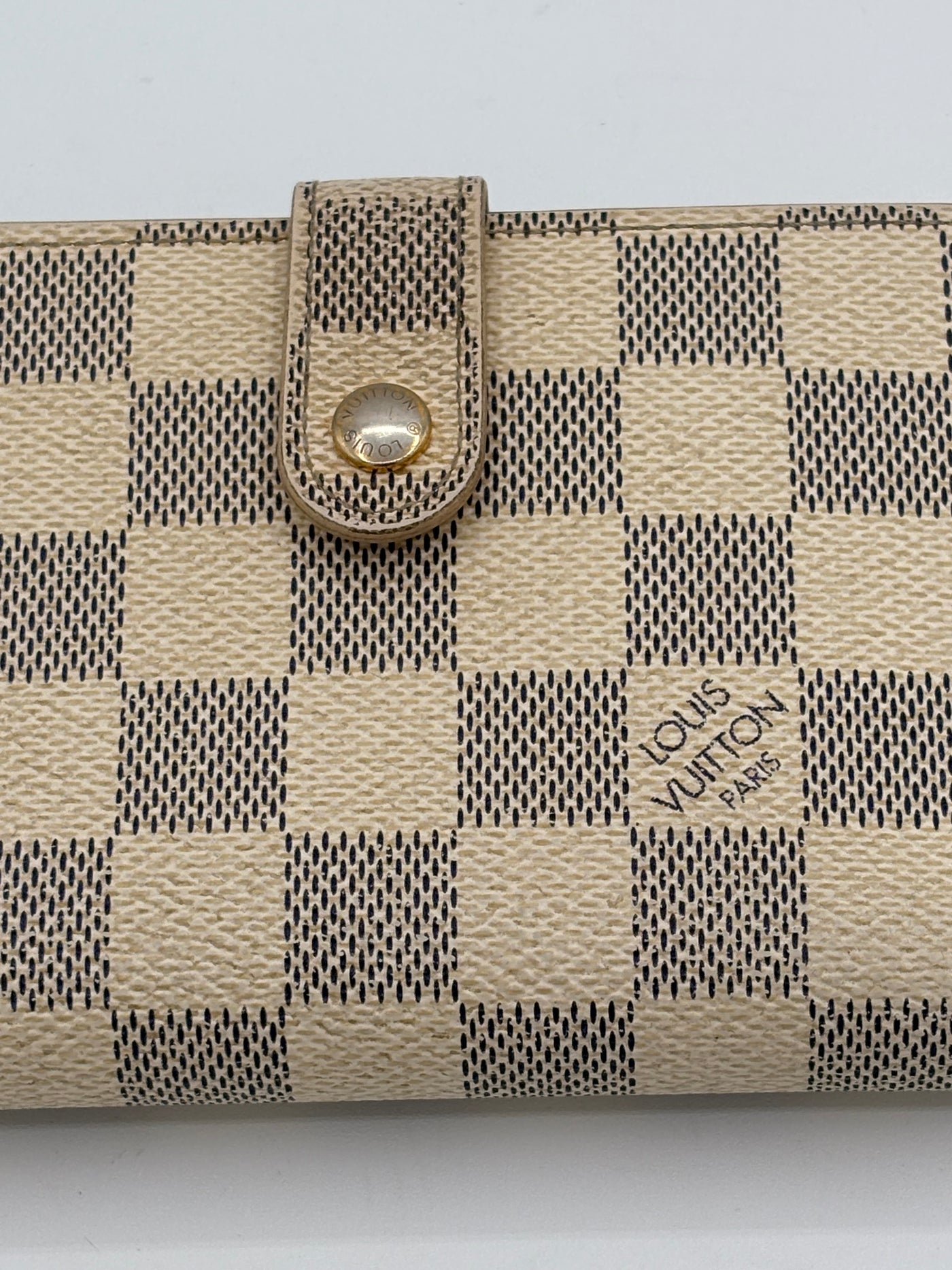 Louis Vuitton Damier Azur Compact Kiss Lock Wallet