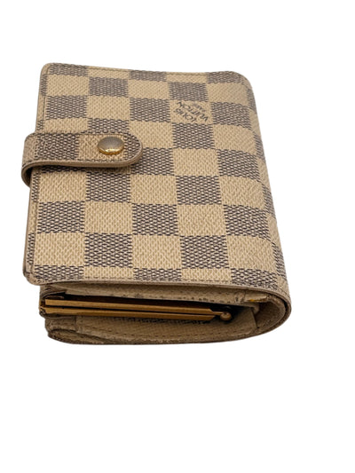 Louis Vuitton Damier Azur Compact Kiss Lock Wallet