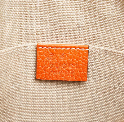 Gucci Orange Leather GG Charm Dome Two Way Satchel Bag
