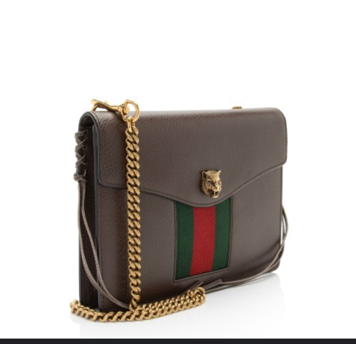 Gucci Animalier Web Chain Shoulder Bag Leather Small