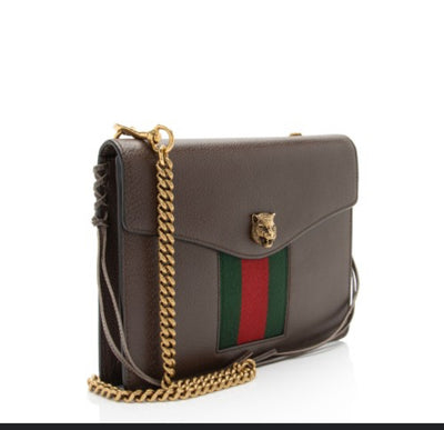 Gucci Animalier Web Chain Shoulder Bag Leather Small